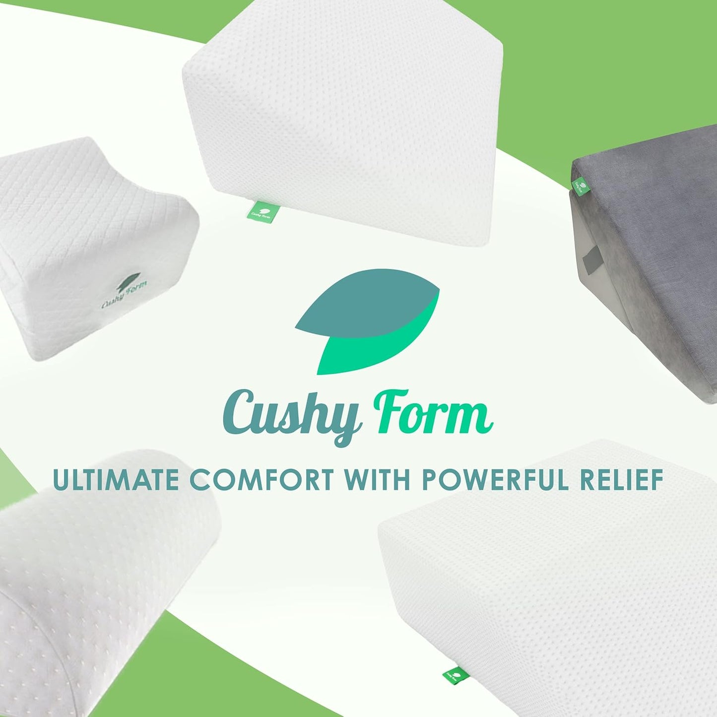 Post Surgery Elevating Leg Rest Pillow with Memory Foam Top - Best for Back, Hip and Knee Pain Relief, Foot and Ankle Injury and Recovery Wedge - Breathable and Washable Cover (White, 8 Inch Elevator)