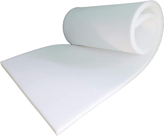 EDOW Premium High Density White Upholstery Foam Sheet for Cushions Window Seat Pads Sofa Dinning Indoor Floor mat Wheel Chair Bench Outdoor Chair Padding 60"x20"x 1"