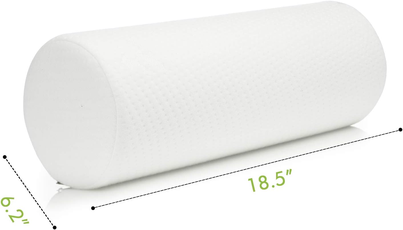 AllSett Health Large Cervical Neck Support Pillow, Memory Foam Bolster Pillow for Sleeping, Roll Pillow for Neck, Back & Shoulder Pain Relief, 17 in Length x 6 in | Removable Washable Cover