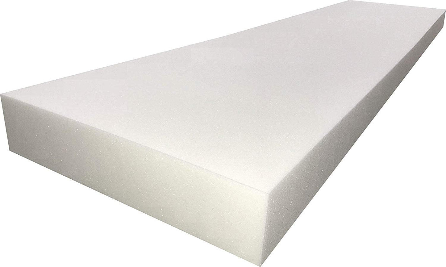High Density White Firm Foam Upholstery Cushions for All type of Foam Cushioning Bench Stool window seat pads sofa Replacement Pet Bed dinning floor mat wheel chair (12" x 12" x 1")