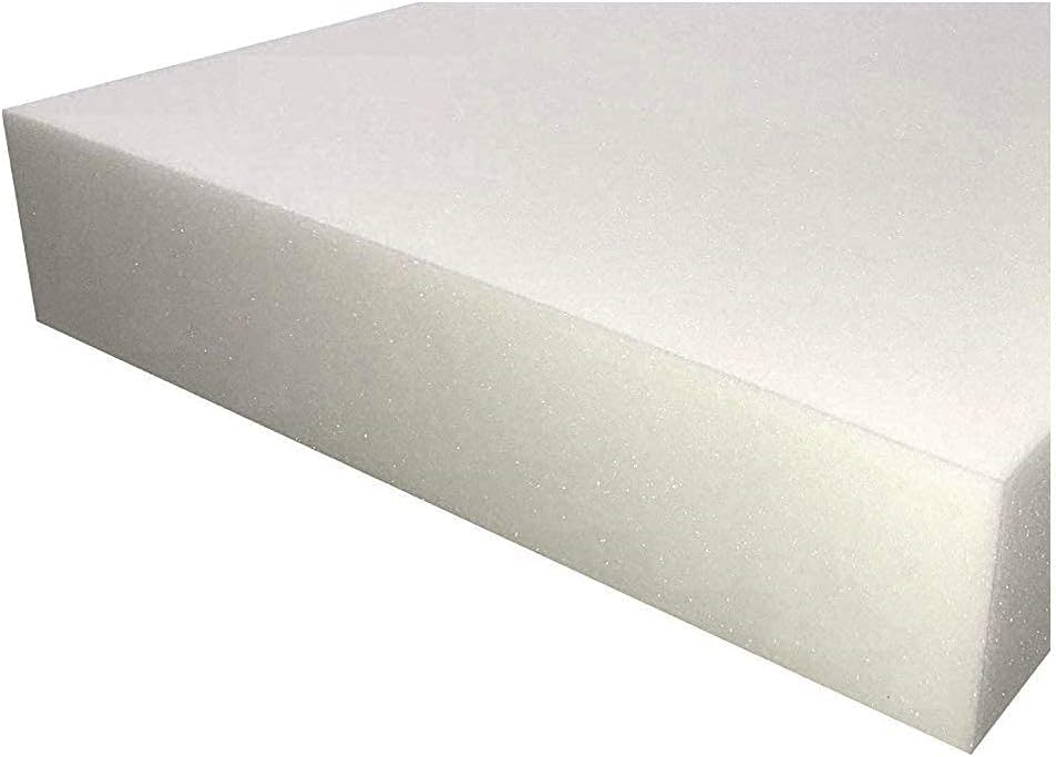 High Density White Firm Foam Upholstery Cushions for All type of Foam Cushioning Bench Stool window seat pads sofa Replacement Pet Bed dinning floor mat wheel chair (12" x 12" x 1")