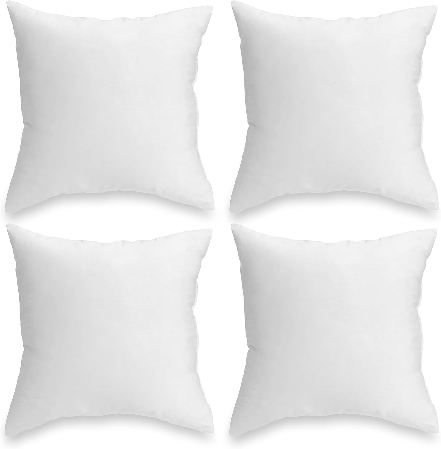 Foamily Throw Pillows Insert - (Pack of 4) Pillow 18" x 18" Inches for Bed and Couch - 100% Machine Washable Cotton Pillow - Indoor Decorative Throw Pillows for Couch & Bed @ M&A STYLES LTD