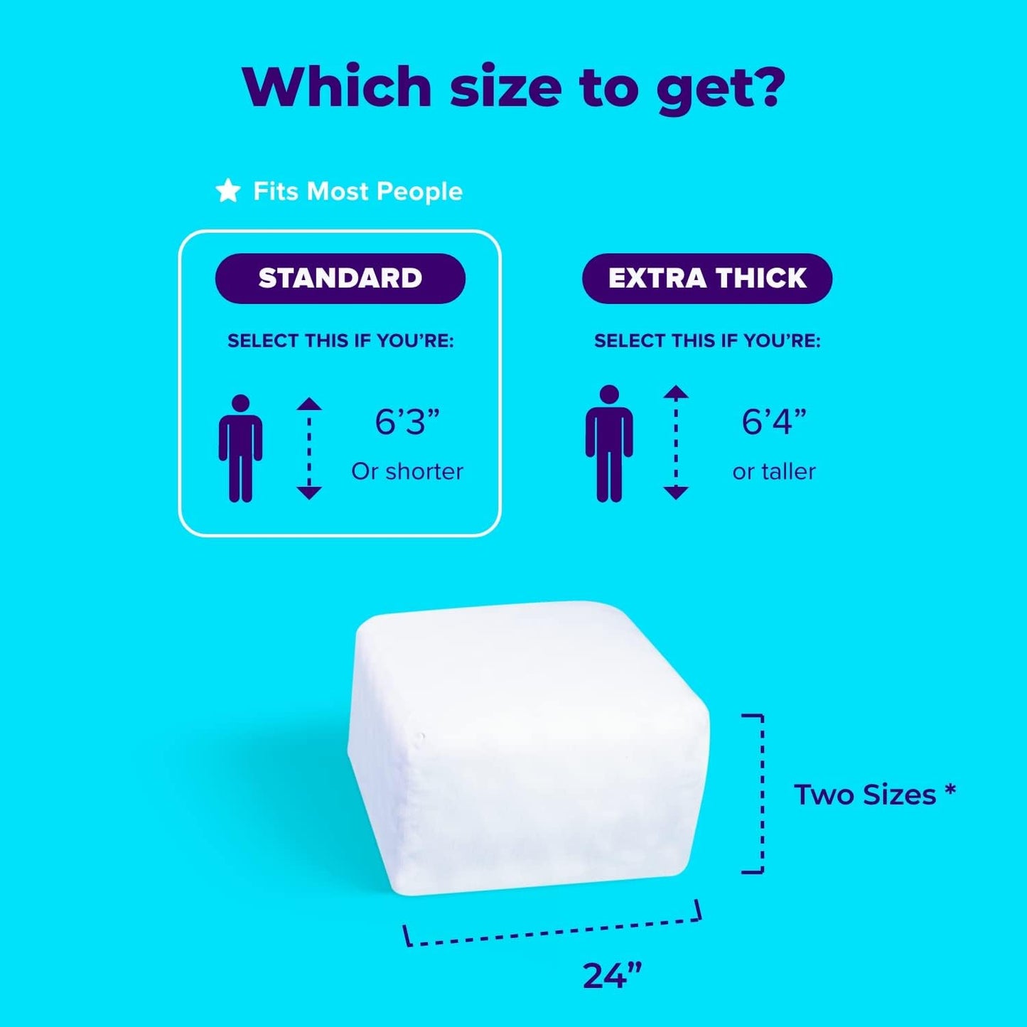 Pillow Cube Sidekick - 5" - Thick Portable, Travel Pillow for Side Sleeping, Soft & Supportive Memory Foam - Fits 5x3"-6x3" -,1 Count (Pack of 1)