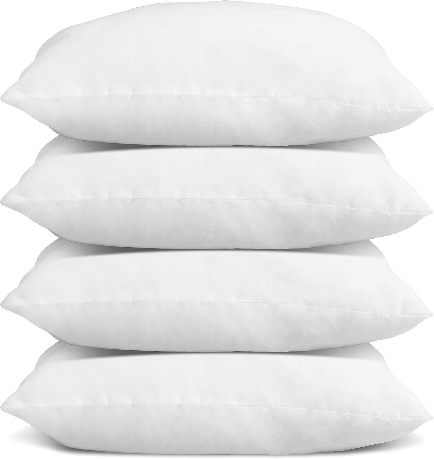 Foamily Throw Pillows Insert - (Pack of 4) Pillow 18" x 18" Inches for Bed and Couch - 100% Machine Washable Cotton Pillow - Indoor Decorative Throw Pillows for Couch & Bed @ M&A STYLES LTD