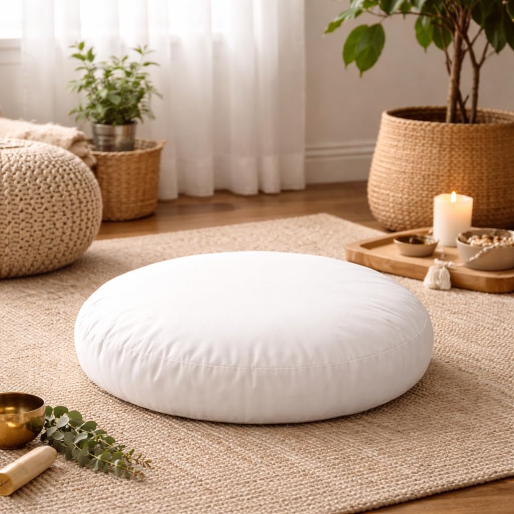 Foamily Round Throw Pillows 32" Premium Pillow Inserts for Couch or Bed Decorative Bedding - Made in USA @ M&A STYLES LTD