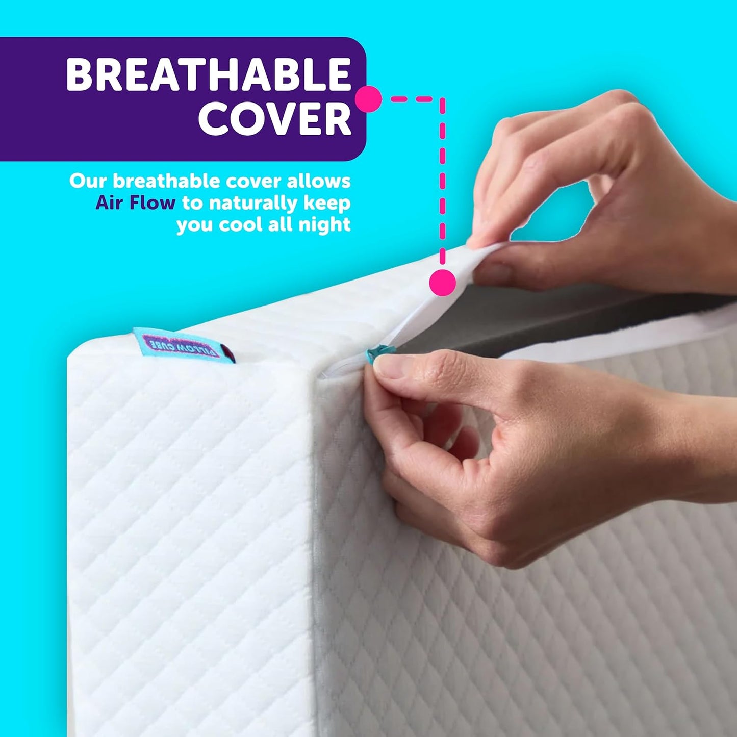 Pillow Cube Side Sleeper Pro - Most Popular (5”) Bed Pillows for Sleeping on Your Side, Cooling Memory Foam Pillow Support Head & Neck for Pain Relief - King, Queen, Twin 24"x12"x5"