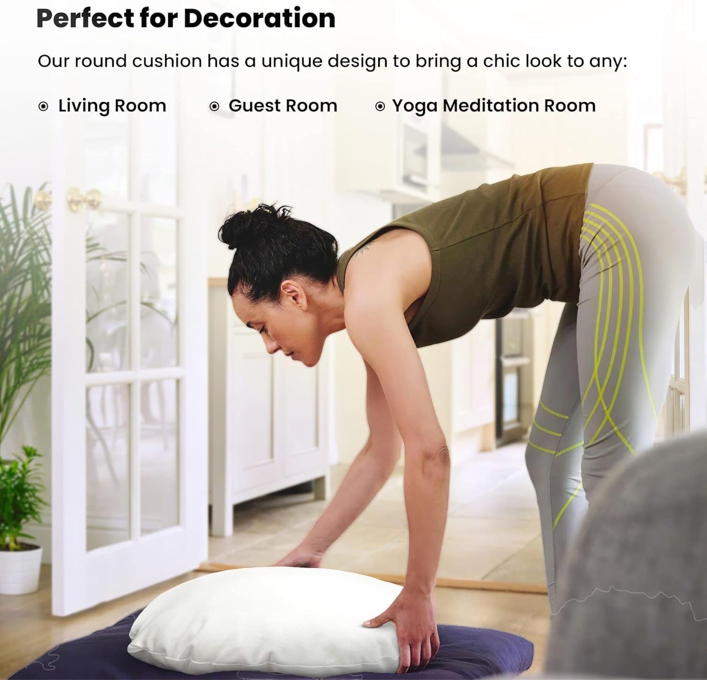 Foamily Round Throw Pillows 32" Premium Pillow Inserts for Couch or Bed Decorative Bedding - Made in USA @ M&A STYLES LTD