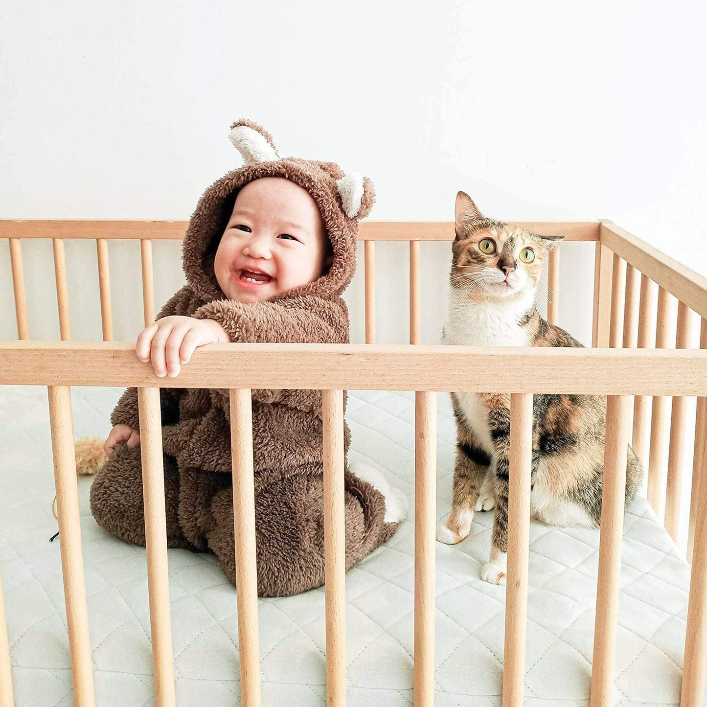 Mums ideal Foam Travel Cot Mattress, White, 95 x 65 x 5cm